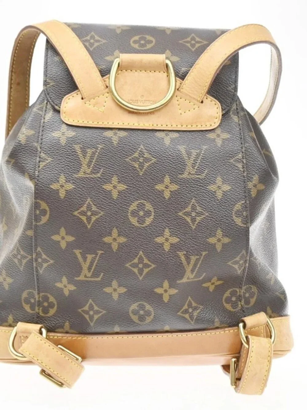 LOUIS VUITTON Montsouris MM Backpack Bag Monogram Leather Brown